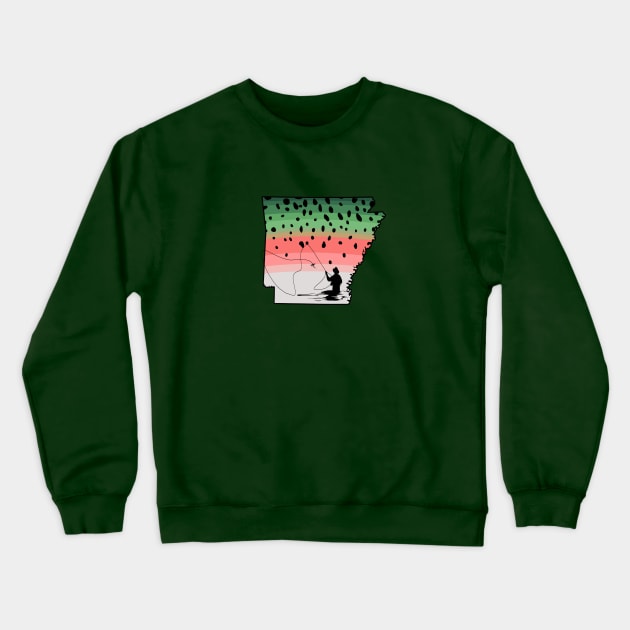 Rainbow Trout Fish Arkansas Fly Fishing Crewneck Sweatshirt by TeeCreations